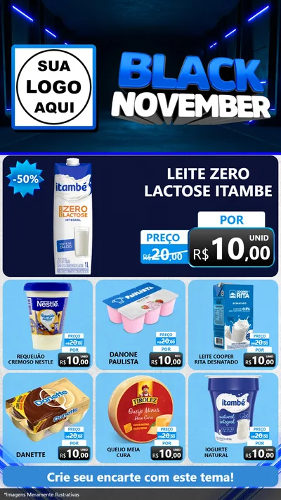 Modelo de Rede Social para Stories com o tema Black November para Frios e Laticínios