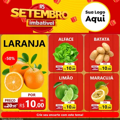 Modelo de Rede Social para Feed Facebook com o tema Setembro Imbatível para Hortifrúti