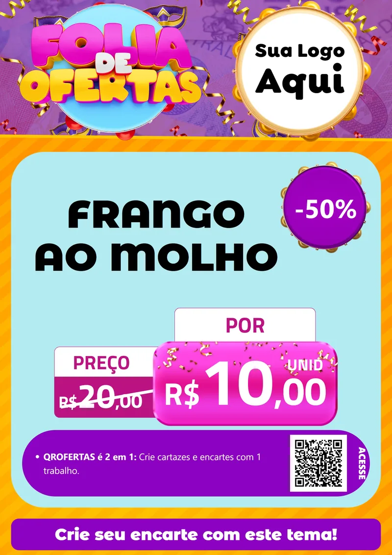 Modelo de Cartaz para Cartaz A4 Vertical com o tema Folia de Ofertas para Restaurante