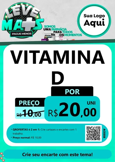 Modelo de Cartaz para Cartaz A4 Vertical com o tema Leve Mais Pague Menos para Farmácia