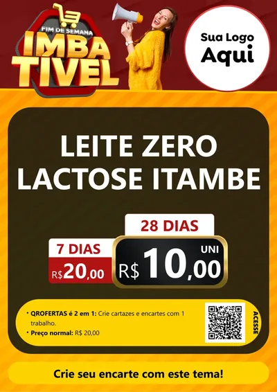 Modelo de Cartaz para Cartaz A4 Vertical com o tema Fim de Semana Imbatível para Frios e Laticínios