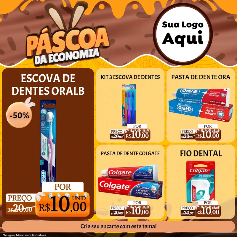 Modelo de Rede Social para Feed Facebook com o tema Páscoa da Economia para Higiene Pessoal