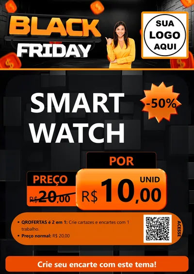 Modelo de Cartaz para Cartaz A4 Vertical com o tema Black Friday para Informática