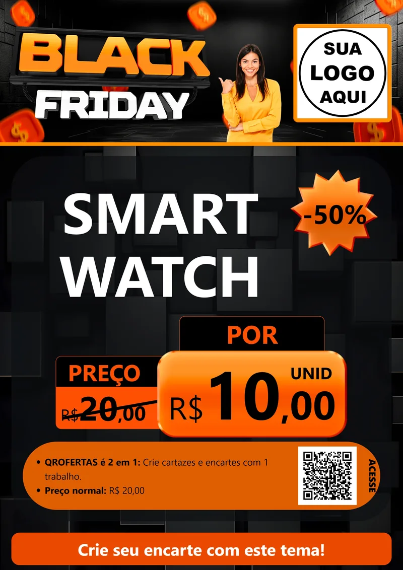 Modelo de Cartaz para Cartaz A4 Vertical com o tema Black Friday para Informática