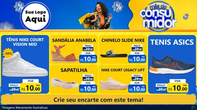 Modelo de TV para TV Horizontal com o tema Mês do Consumidor para Calçados