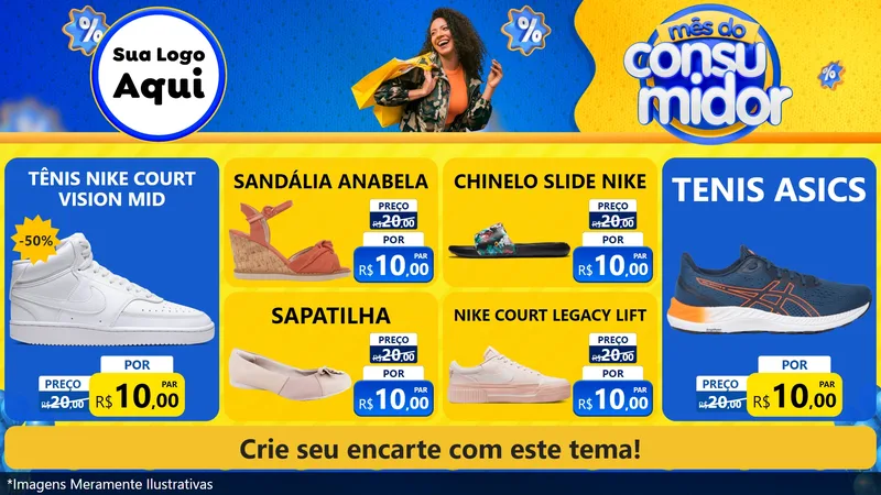 Modelo de TV para TV Horizontal com o tema Mês do Consumidor para Calçados