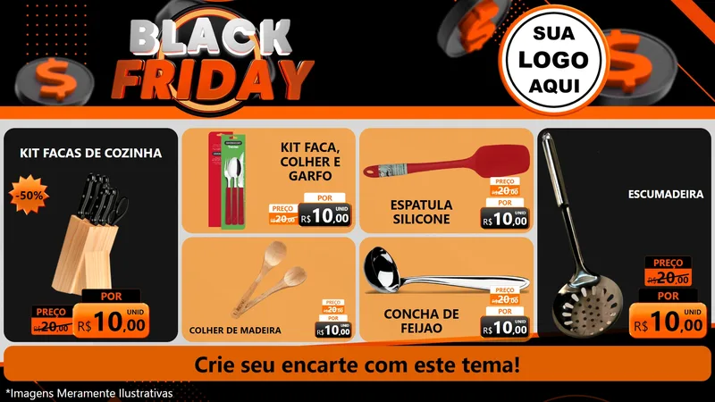 Modelo de TV para TV Horizontal com o tema Black Friday para Utilidades Domésticas