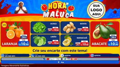 Modelo de TV para TV Horizontal com o tema Hora Maluca para Hortifrúti