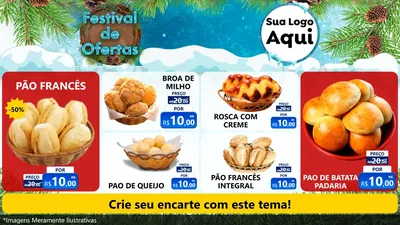Modelo de TV para TV Horizontal com o tema Festival de Ofertas - Inverno para Padaria