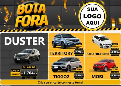 Modelo de Encarte para Encarte A4 Horizontal com o tema Bota Fora para Concessionaria de Carros