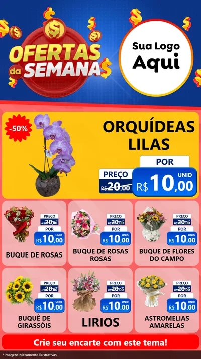 Modelo de Rede Social para Stories com o tema Ofertas Da Semana para Floricultura e jardim