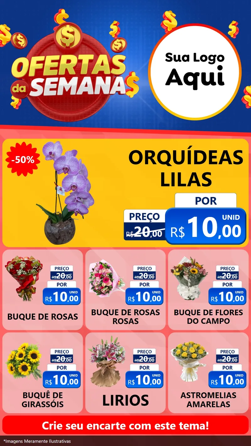 Modelo de Rede Social para Stories com o tema Ofertas Da Semana para Floricultura e jardim