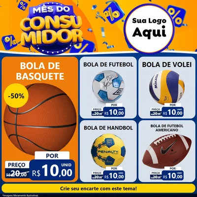 Modelo de Rede Social para Feed Facebook com o tema Mês do Consumidor para Artigos Esportivos