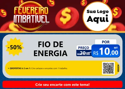 Modelo de Cartaz para Cartaz A4 Horizontal com o tema Fevereiro Imbatível para Materiais Elétricos
