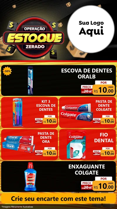 Modelo de TV para TV Vertical com o tema Operação Estoque Zerado para Higiene Pessoal