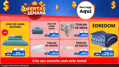 Modelo de TV para TV Horizontal com o tema Ofertas Da Semana para Cama, Mesa e Banho