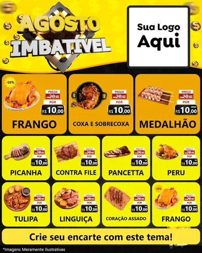 Modelo de Rede Social para Feed Instagram com o tema Agosto Imbatível para Assados