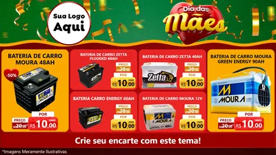Modelo de TV para TV Horizontal com o tema Dia das Mães para Baterias Elétricas