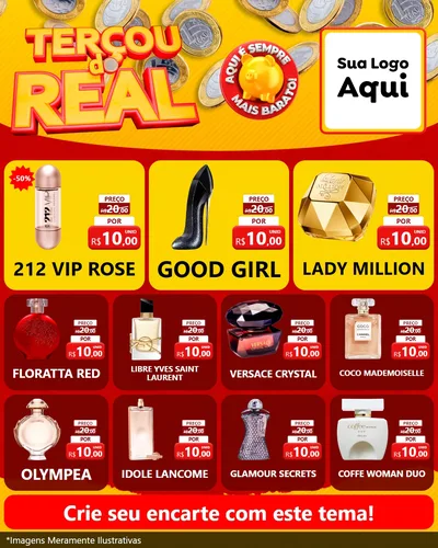 Modelo de Rede Social para Feed Instagram com o tema Terçou do Real para Perfumes
