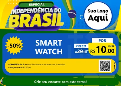 Modelo de Cartaz para Cartaz A4 Horizontal com o tema Especial Independência do Brasil para Informática
