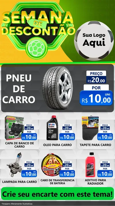 Modelo de Rede Social para Stories com o tema Semana de Descontão - Copa para Auto peças