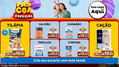 Modelo de TV para TV Horizontal com o tema Páscoa Especial para Peixaria