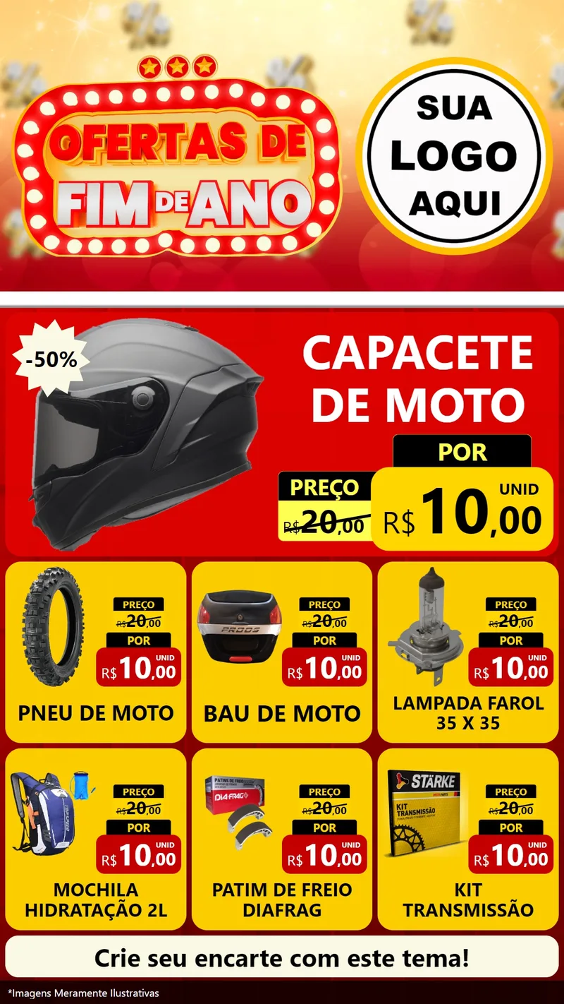 Modelo de Rede Social para Stories com o tema Ofertas de Fim de Ano para Moto peças