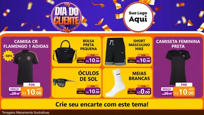 Modelo de TV para TV Horizontal com o tema Dia do Cliente para Roupas e acessórios