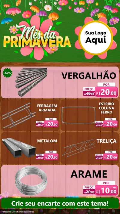 Modelo de TV para TV Vertical com o tema Mês da Primavera para Ferragens