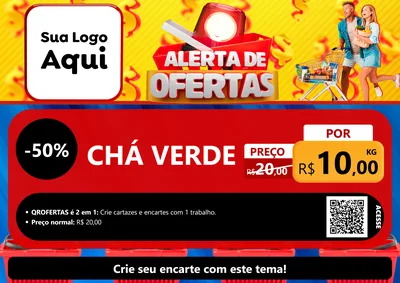 Modelo de Cartaz para Cartaz A4 Horizontal com o tema Alerta de Ofertas para Produtos Naturais