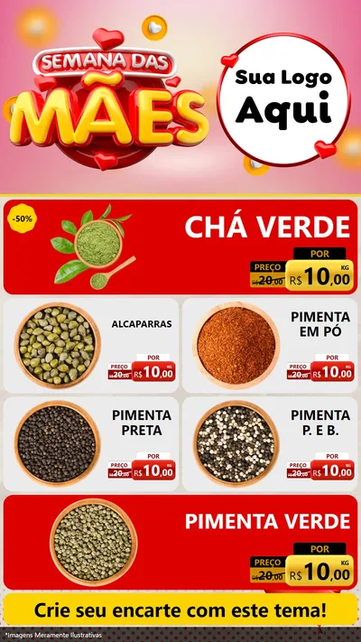 Modelo de TV para TV Vertical com o tema Semana das Mães para Produtos Naturais