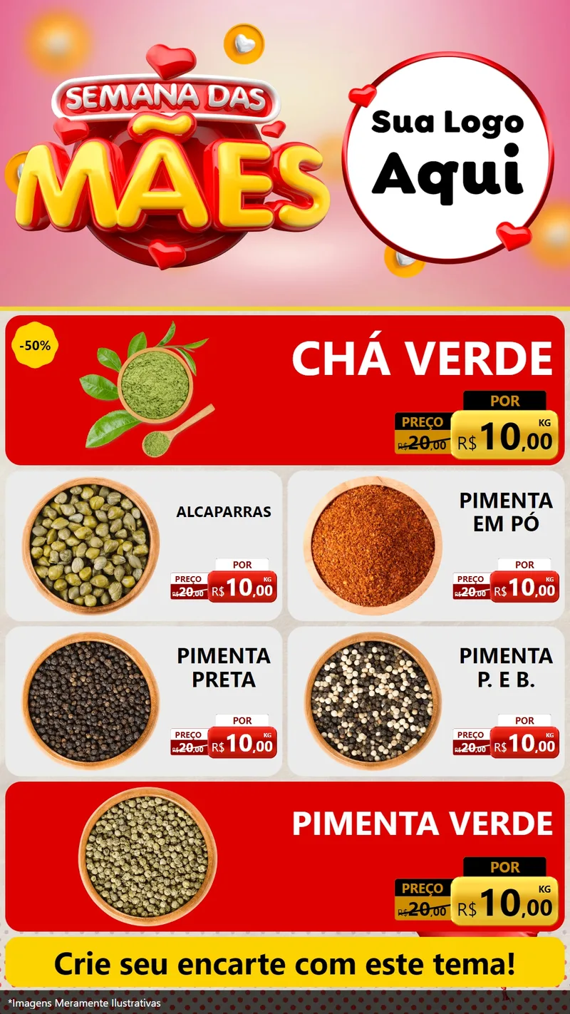 Modelo de TV para TV Vertical com o tema Semana das Mães para Produtos Naturais