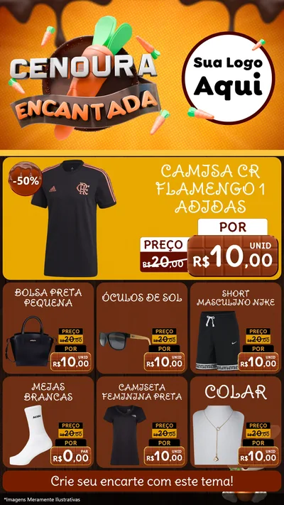 Modelo de Rede Social para Stories com o tema Cenoura Encantada - Páscoa para Roupas e acessórios