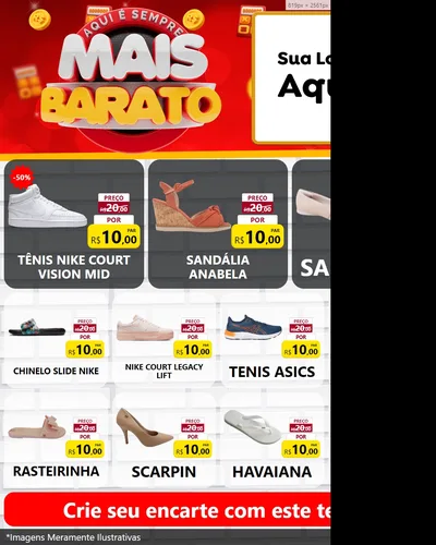 Modelo de Rede Social para Feed Instagram com o tema Mais Barato para Calçados