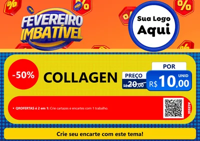 Modelo de Cartaz para Cartaz A4 Horizontal com o tema Fevereiro Imbatível para Suplementos alimentares