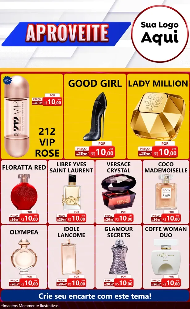 Modelo de Encarte para Encarte Grande com o tema Aproveite para Perfumes
