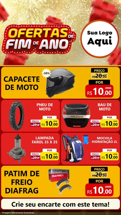 Modelo de TV para TV Vertical com o tema Ofertas de Fim de Ano para Moto peças