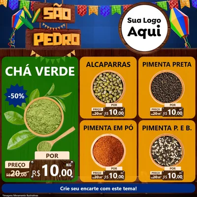 Modelo de Rede Social para Feed Facebook com o tema São Pedro para Produtos Naturais