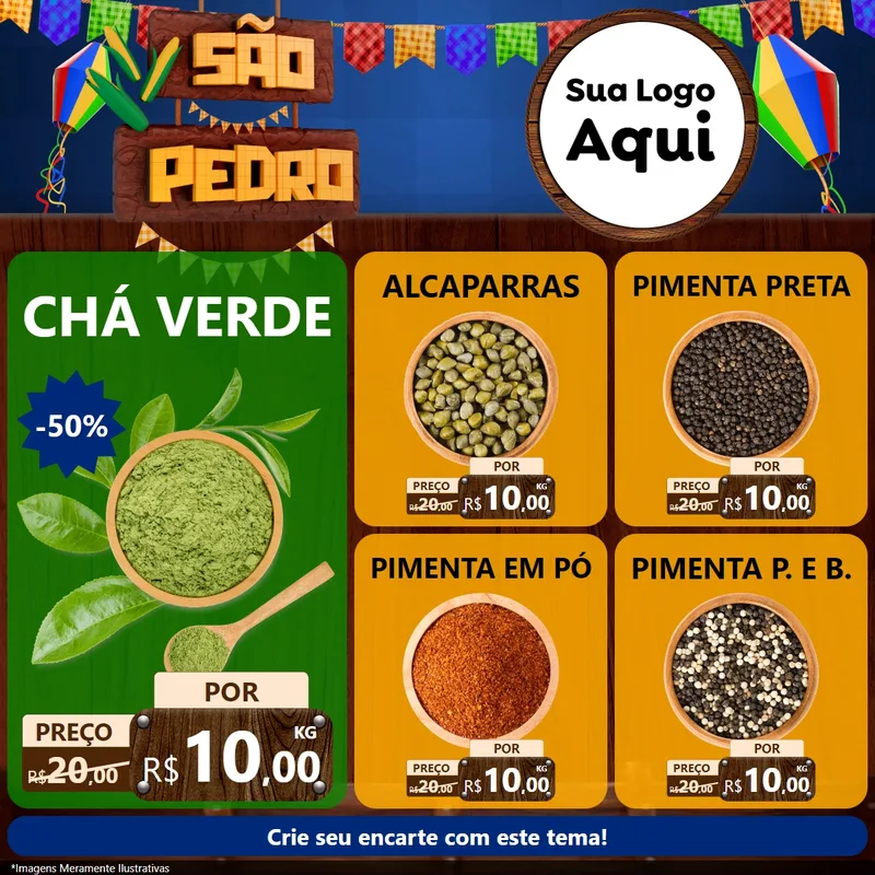 Modelo de Rede Social para Feed Facebook com o tema São Pedro para Produtos Naturais
