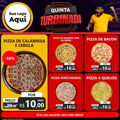 Modelo de Rede Social para Feed Facebook com o tema Quinta Turbinada para Pizzaria