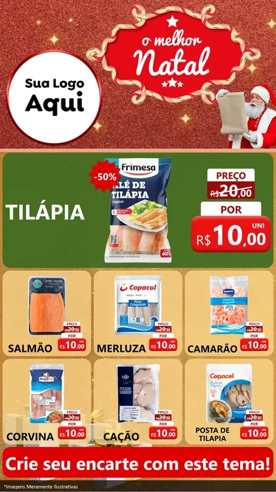 Modelo de Rede Social para Stories com o tema O Melhor Natal para Peixaria