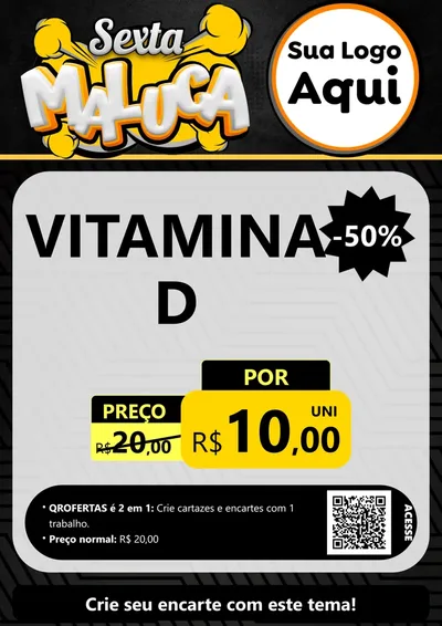 Modelo de Cartaz para Cartaz A4 Vertical com o tema Sexta Maluca para Farmácia