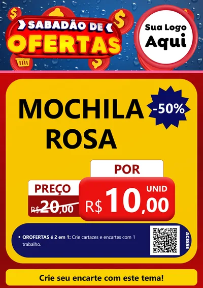 Modelo de Cartaz para Cartaz A4 Vertical com o tema Sabadão de Ofertas para Papelaria
