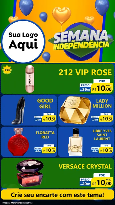 Modelo de TV para TV Vertical com o tema Semana da Independência para Perfumes