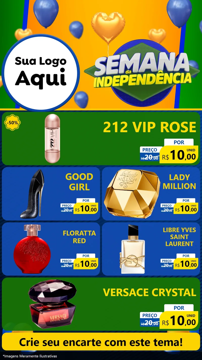 Modelo de TV para TV Vertical com o tema Semana da Independência para Perfumes