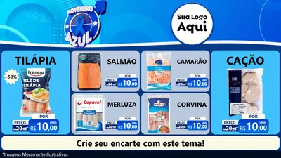 Modelo de TV para TV Horizontal com o tema Novembro Azul para Peixaria