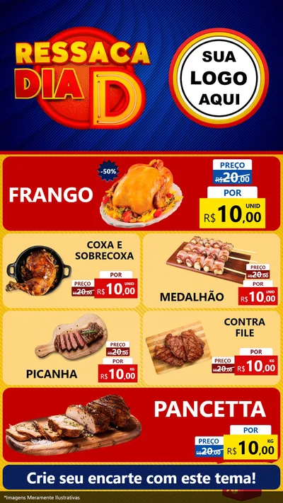 Modelo de TV para TV Vertical com o tema Ressaca Dia D para Assados