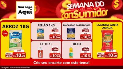 Modelo de TV para TV Horizontal com o tema Semana do Consumidor para Supermercado