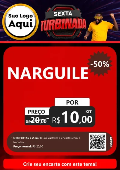 Modelo de Cartaz para Cartaz A4 Vertical com o tema Sexta Turbinada para Tabacaria