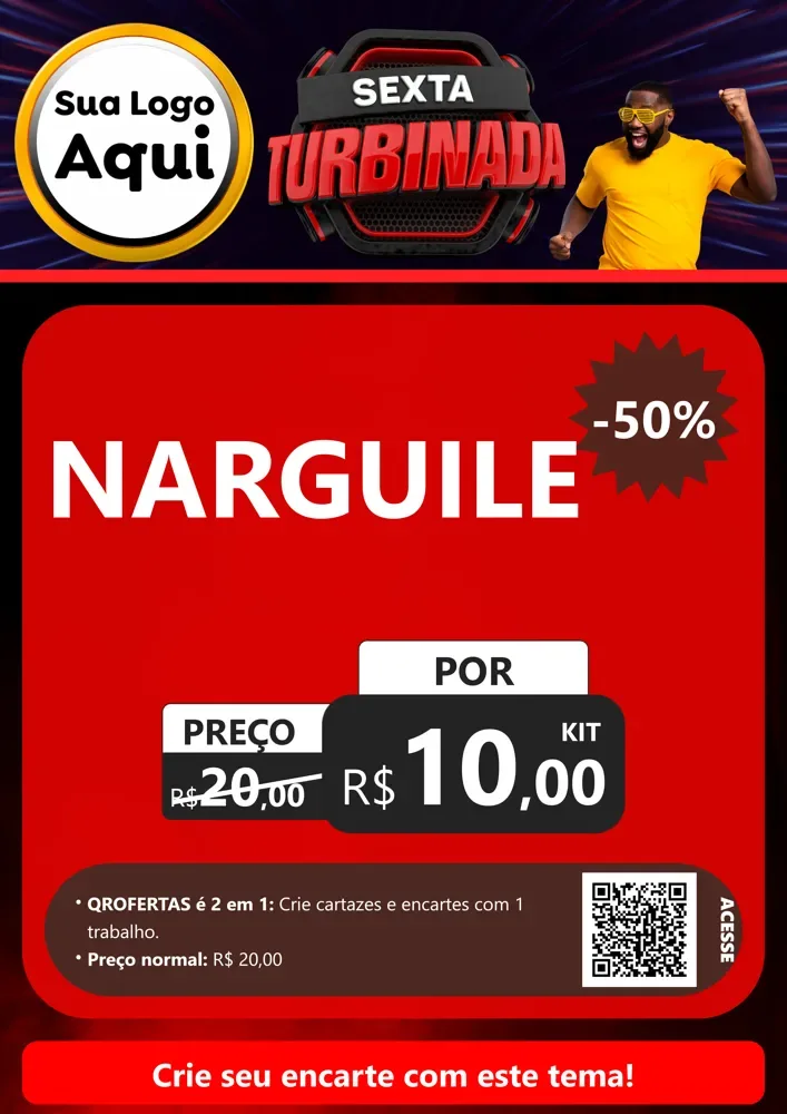 Modelo de Cartaz para Cartaz A4 Vertical com o tema Sexta Turbinada para Tabacaria